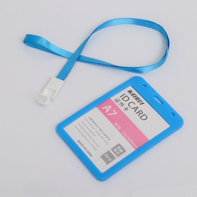 Card id holder protector Fashion popular full color plastic id card holder with lanyard
