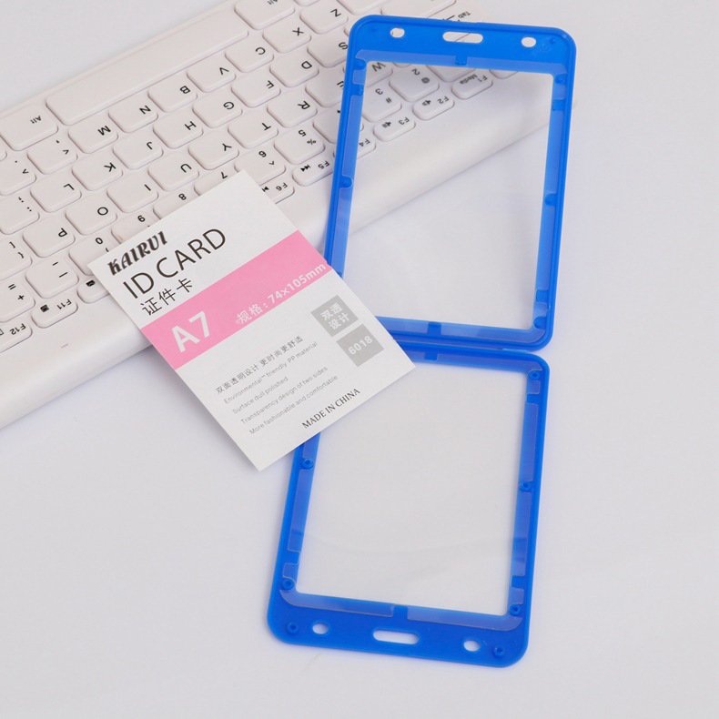 Card id holder protector Fashion popular full color plastic id card holder with lanyard