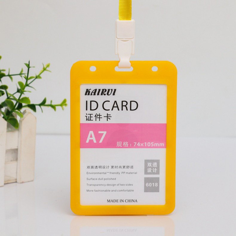 Card id holder protector Fashion popular full color plastic id card holder with lanyard