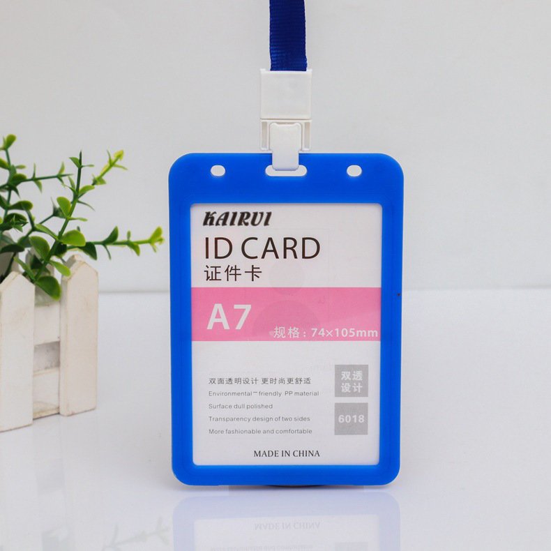 Card id holder protector Fashion popular full color plastic id card holder with lanyard