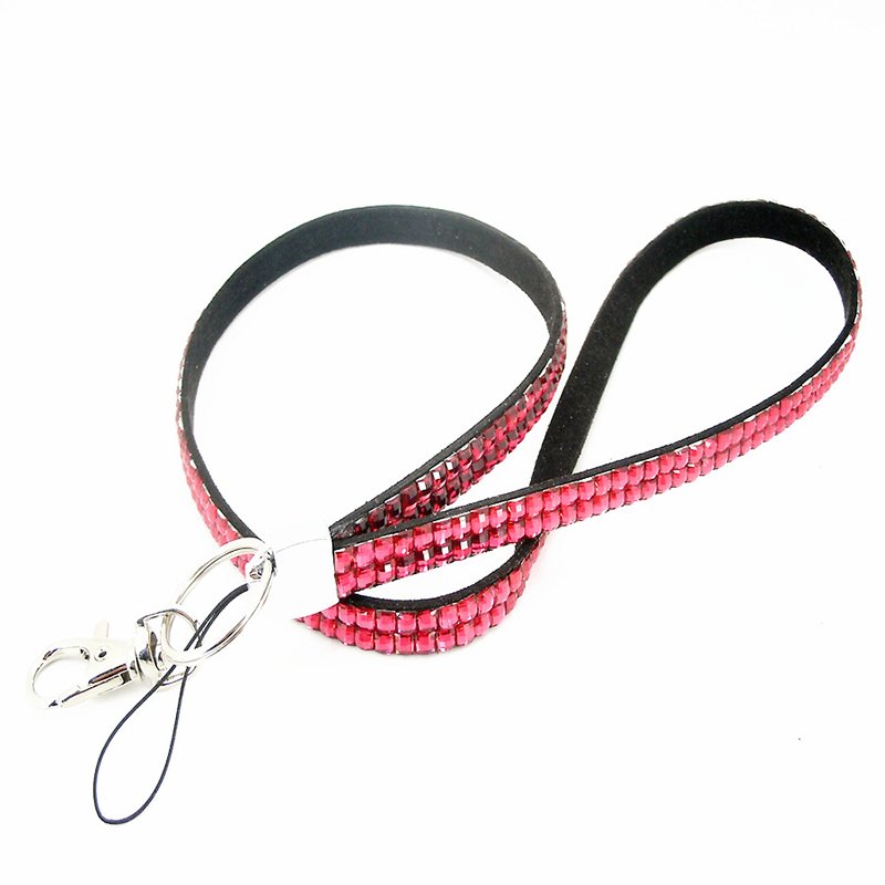 Custom Logo Luxury Fashion Wristlet Strap Neck Rhinestone Bling Badge ID Key Badge Holder Lanyard