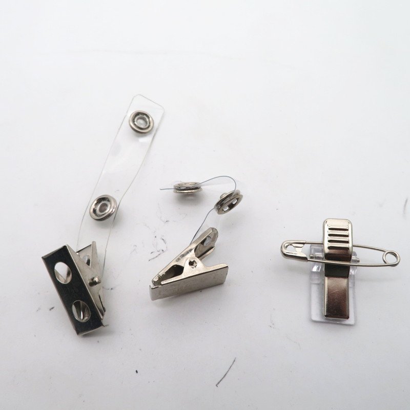 Wholesale Factory Price Metal Badge Holder Clip with PVC strap for ID Name Badge