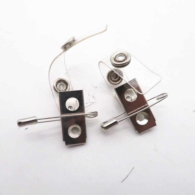 Wholesale Factory Price Metal Badge Holder Clip with PVC strap for ID Name Badge