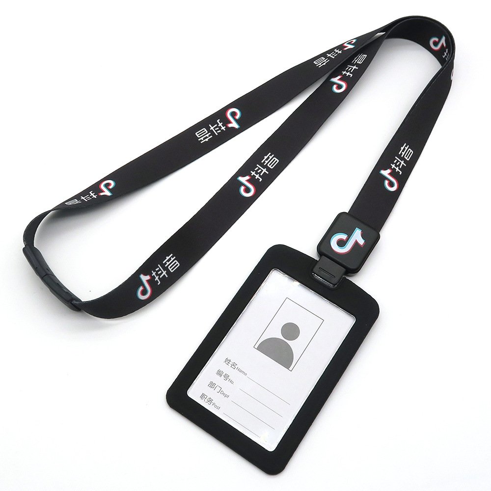 Wholesale high quality fashion hotel badge id card holder neck rope lanyard