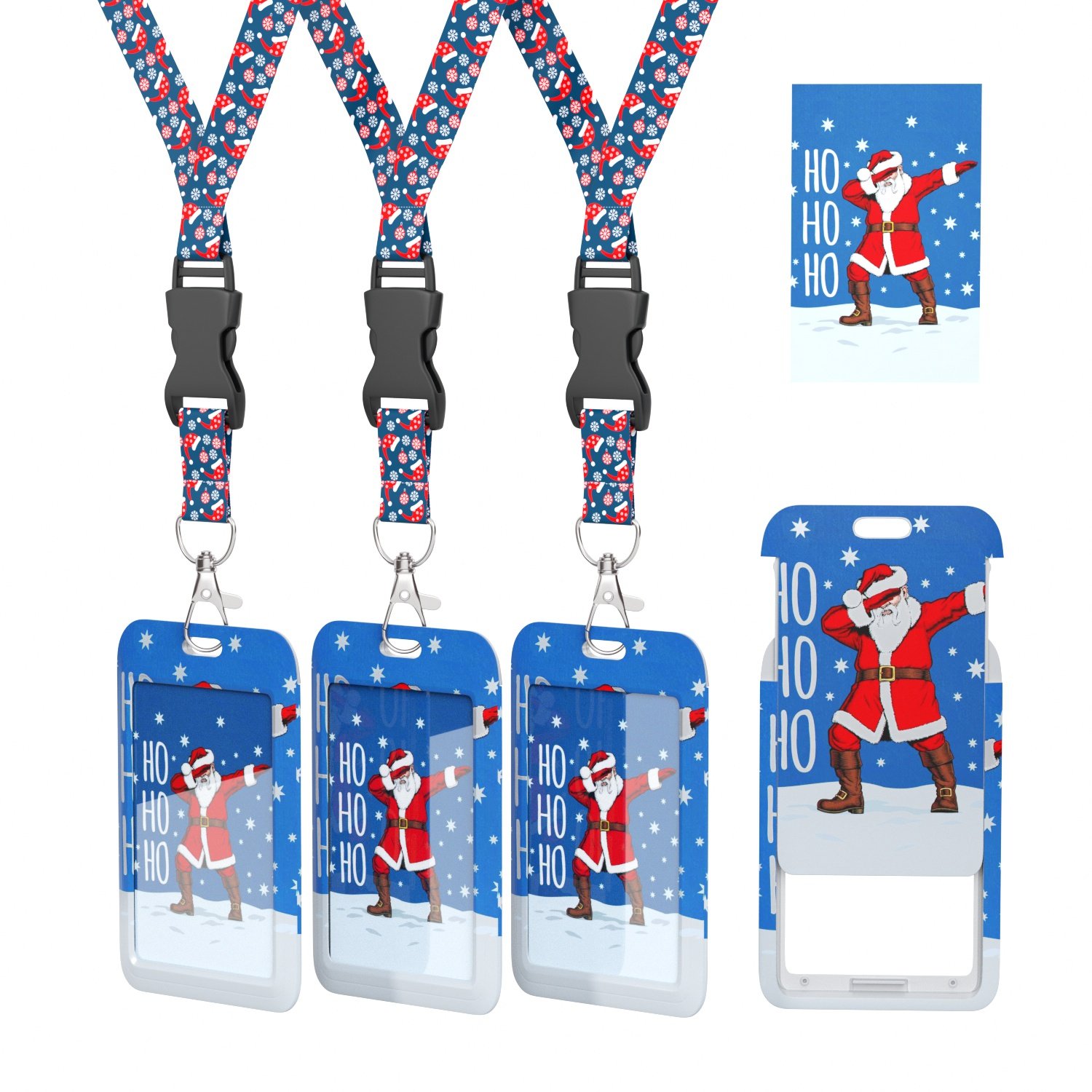 Factory wholesale Christmas card sleeve lanyard creative card sleeve and Christmas lanyard custom logo