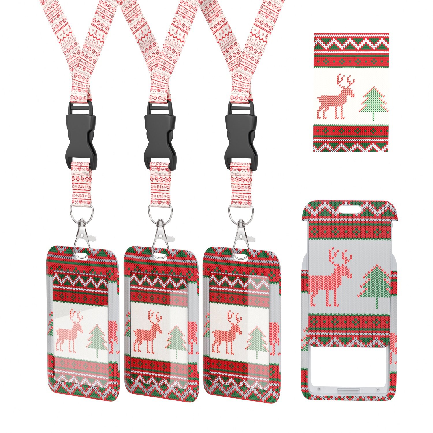 Factory wholesale Christmas card sleeve lanyard creative card sleeve and Christmas lanyard custom logo