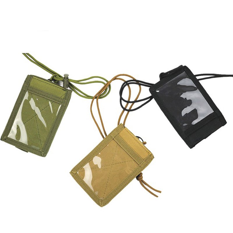 ID Card Holder Credit Card Organizer Neck Lanyard Key Ring Wallet Tactical Badge Holder