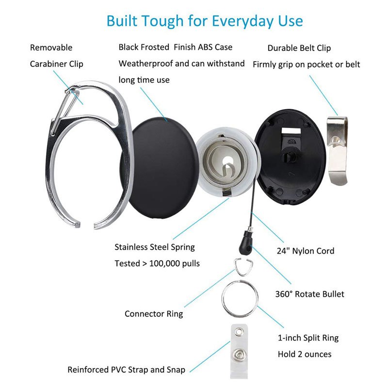 Heavy duty oval yoyo retractable blank badge reel with hook