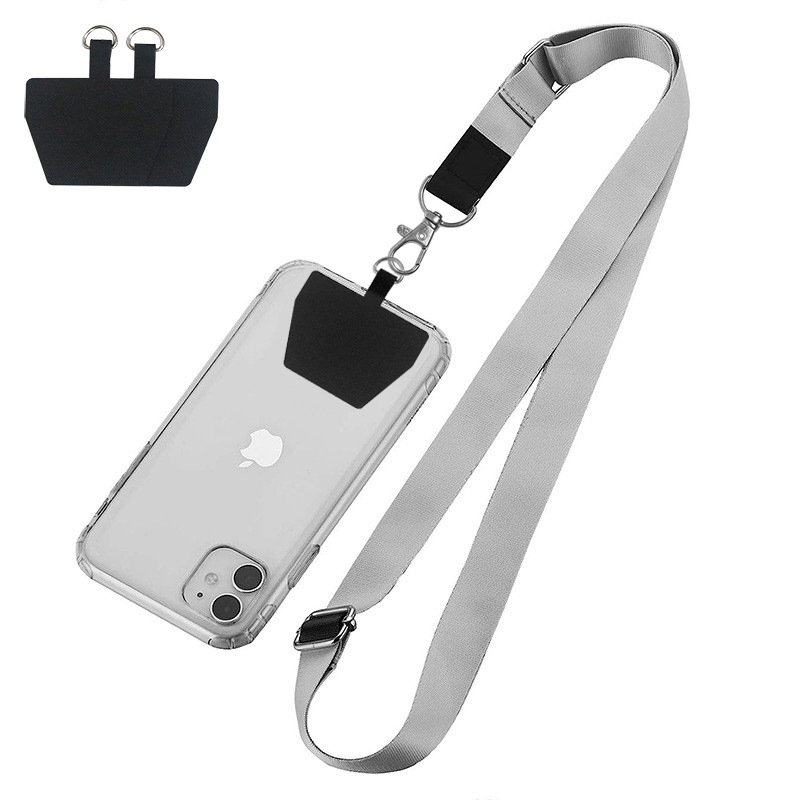 Hot Selling Adjustable Universal Long strap Belt Keychain for Phone Case Keys ID Badges Colored Printed Phone Lanyard PU Patch
