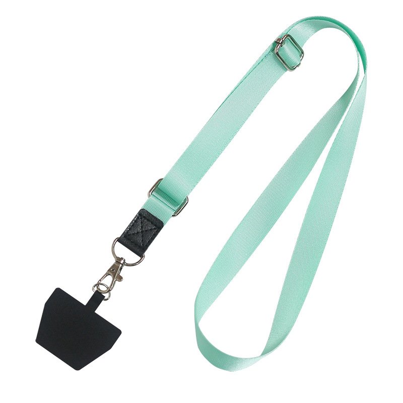 Hot Selling Adjustable Universal Long strap Belt Keychain for Phone Case Keys ID Badges Colored Printed Phone Lanyard PU Patch