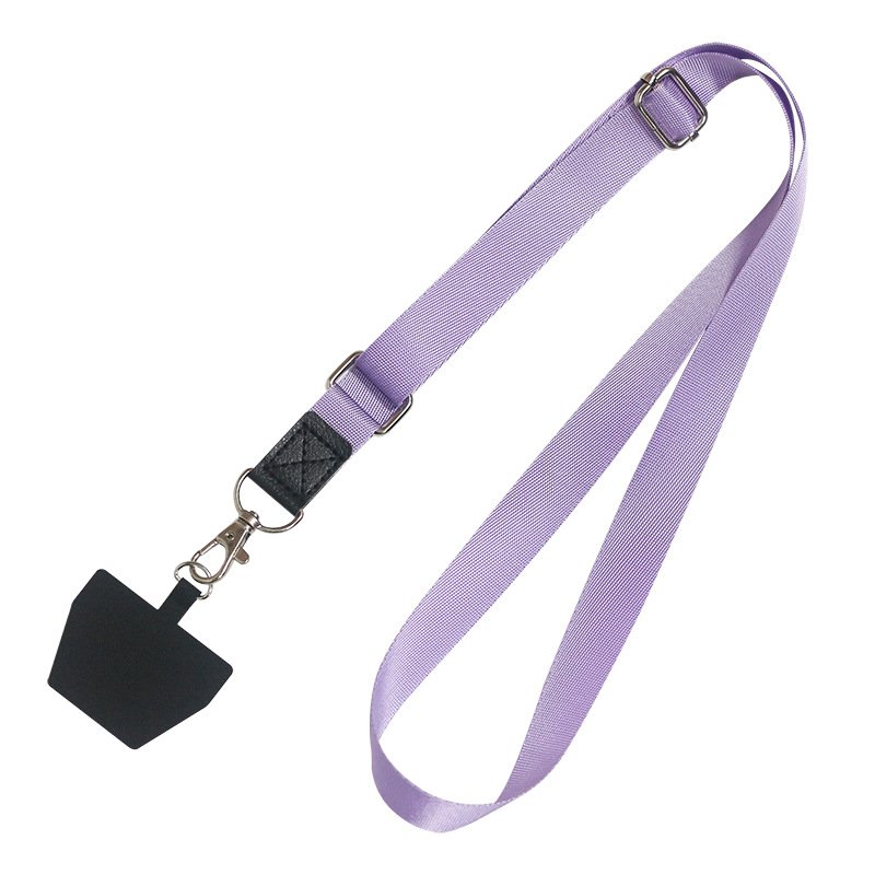 Hot Selling Adjustable Universal Long strap Belt Keychain for Phone Case Keys ID Badges Colored Printed Phone Lanyard PU Patch