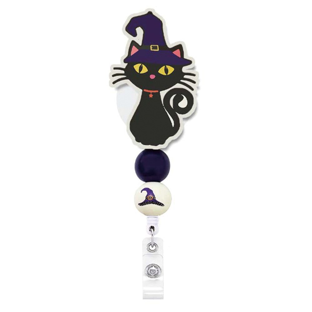Custom Halloween Ghost Pumpkin ABS Retractable Nurse Badge Reel ID Name Card Badge Holder with Clip Badge Reel