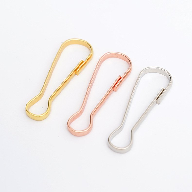 Customized Gold Plated Metal Lanyard Clip 31mm Quick Release Spring Clips ID Badge Holder Hook