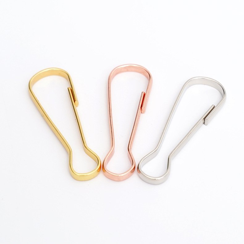 Customized Gold Plated Metal Lanyard Clip 31mm Quick Release Spring Clips ID Badge Holder Hook