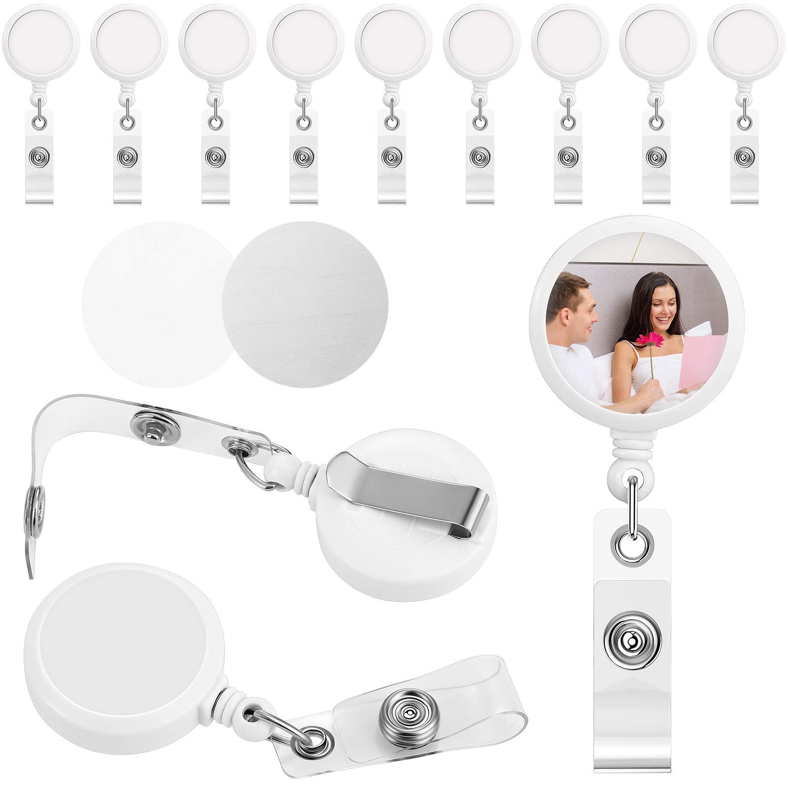 lanyards with logo custom and id badge holder sublimated badge blanks Retractable customize Badge Holder with Belt Clip Reels