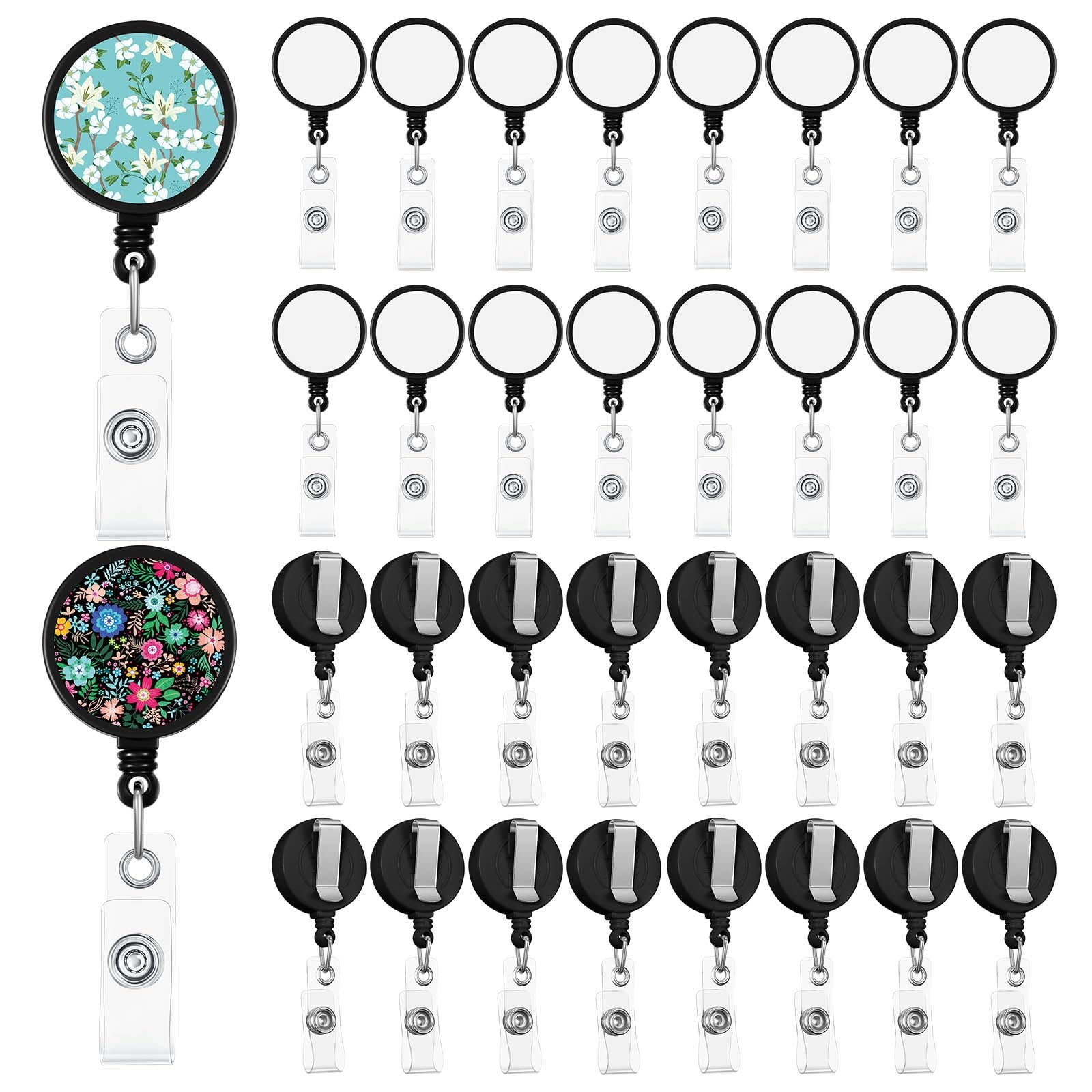 lanyards with logo custom and id badge holder sublimated badge blanks Retractable customize Badge Holder with Belt Clip Reels