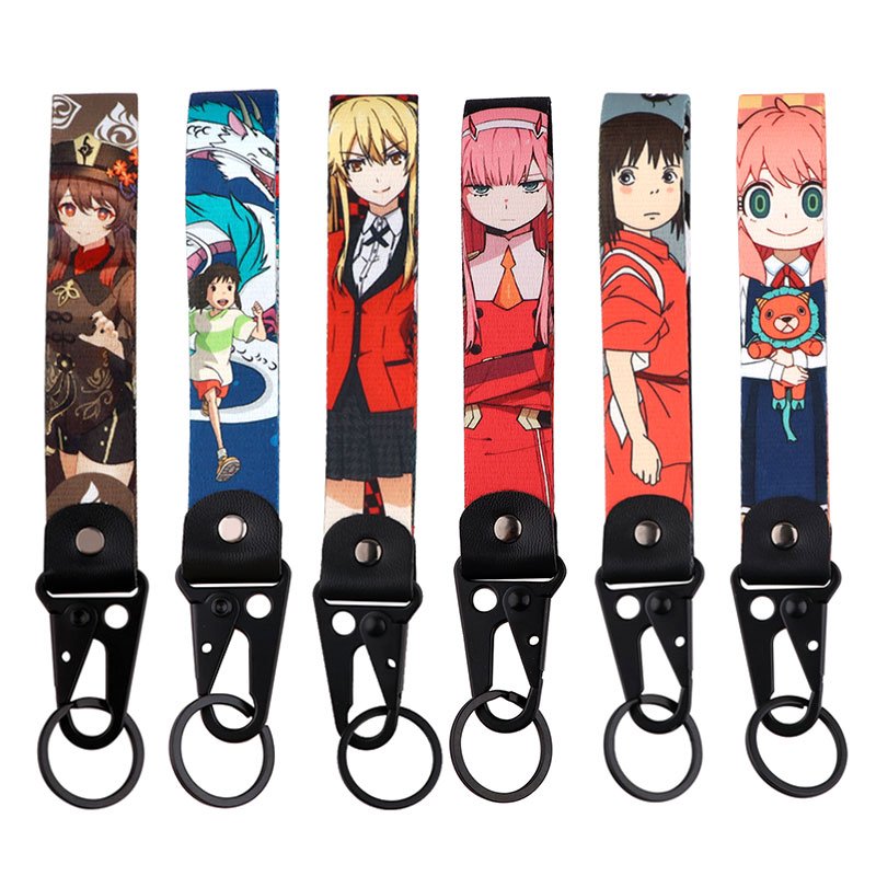 Minimum Designs Anime Lanyard Polyester Eagle Hook Wrist Lanyard Custom Printing Logo Lanyard Keychain Motorcycle Accessories