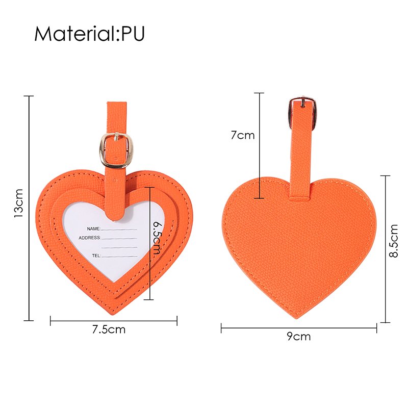 Foska Travel Accessories Suitcase Tags Waterproof Pu Leather Luggage Tags Baggage Identifications Labels with Elastic Strap