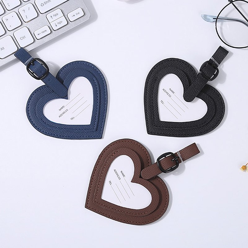Foska Travel Accessories Suitcase Tags Waterproof Pu Leather Luggage Tags Baggage Identifications Labels with Elastic Strap