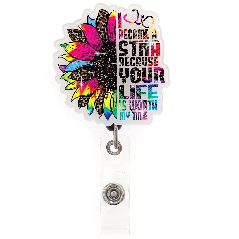 Mix Style Medical Series STNA Badge Holder Nurse Acrylic Plastic Badge Reel Retractable For Nurse Name Tag Accessories