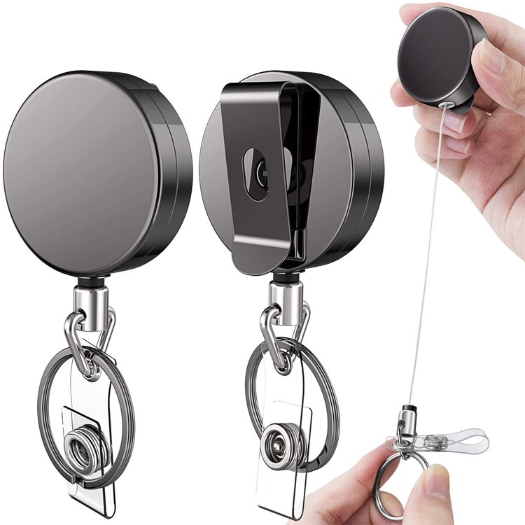Metal Retractable Key Chain Manufacturer Badge Reel with ID Card Holder Badge Reel