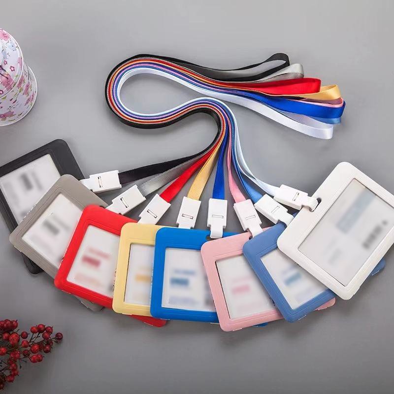 Custom Double-Sided Transparent Bus Card Holder Lanyard Employee Badge Work Card Student Card Holder Promotional & Business Gift
