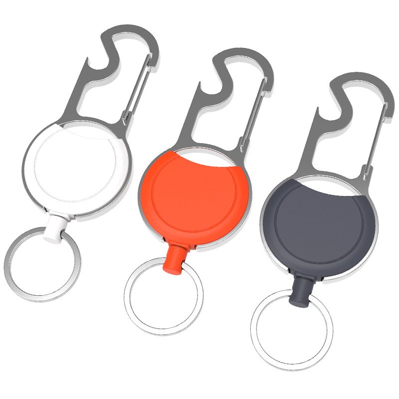 Multifunctional Zinc alloy Metal Retractable Badge Reel holder with bottle opener