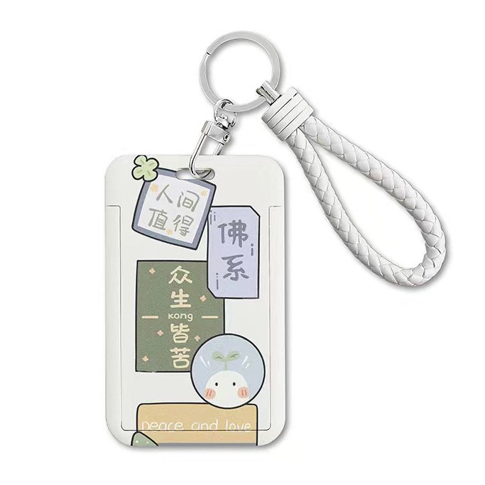 Cartoon Card Holder with Keyring Travel Pass Case Holder for Boys Girl Ladies Cute ID Card Badge Holders