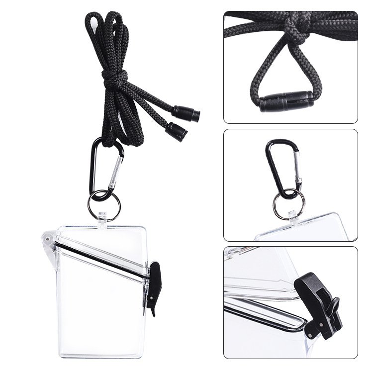 Waterproof Lanyard ID Card Badge Key Holder Ring Case Pocket Neck Strap Keychain