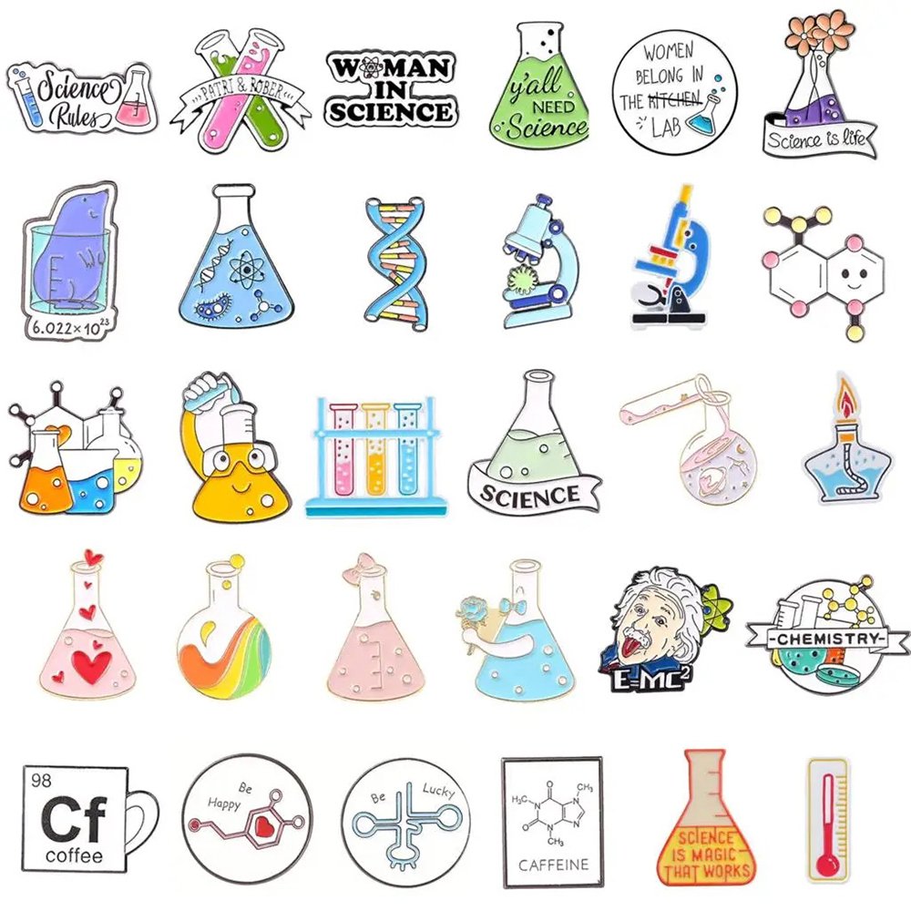 Wholesale No Minimum Metal Pins Supplier laboratory chemistry Hard Enamel pin Soft Lapel Badge Manufacturer Custom Enamel Pin