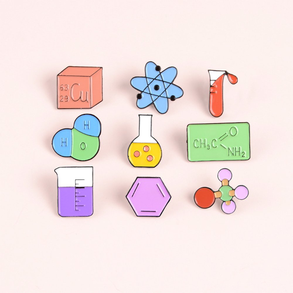 Wholesale No Minimum Metal Pins Supplier laboratory chemistry Hard Enamel pin Soft Lapel Badge Manufacturer Custom Enamel Pin
