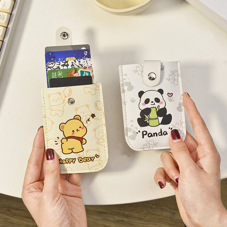 Wholesale Custom Business PU Leather ID Card and Passport Holder Fashional Hard Case with Custom Logo Candy Pattern