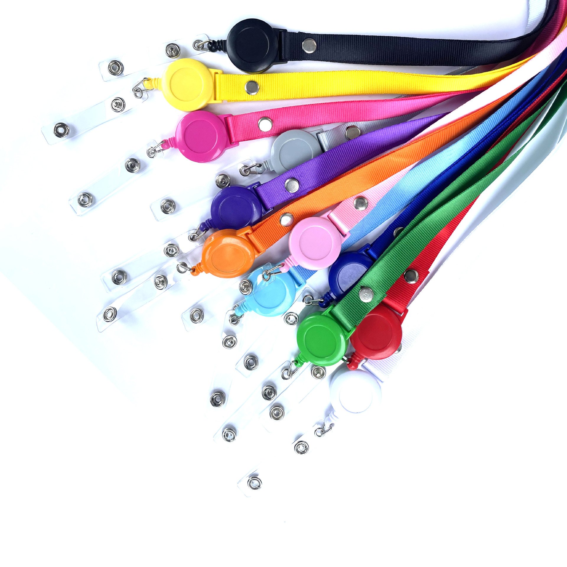 Wholesale Factory Price High Elastic Stretch Plastic Buckle Id Work Card Polyester Id Badge Lanyard