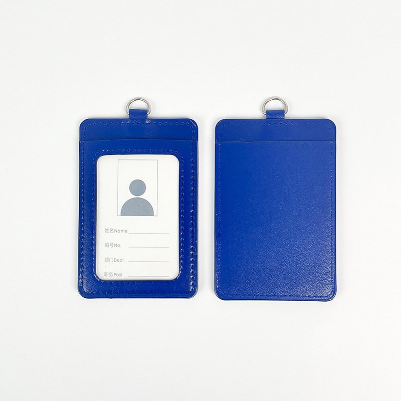 Work Permit Id Holder Factory Badge Chest Cowhide Work Tag Hanging Rope Card Holder Oem Customized