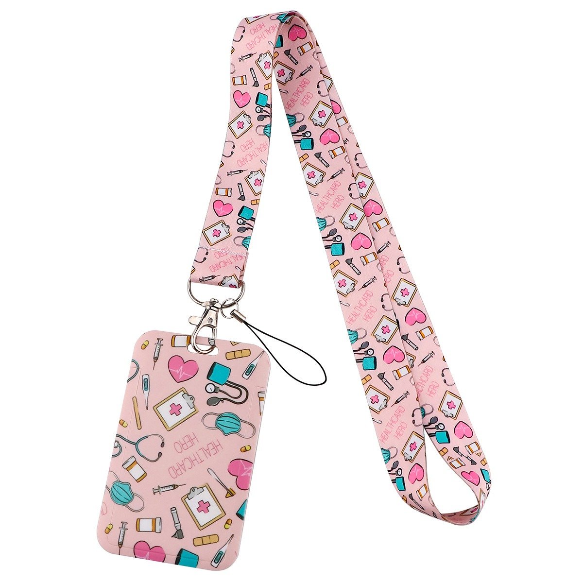 Factory popular selling polyester lanyard accept custom lanyard with id card badge holder teacher lanyard