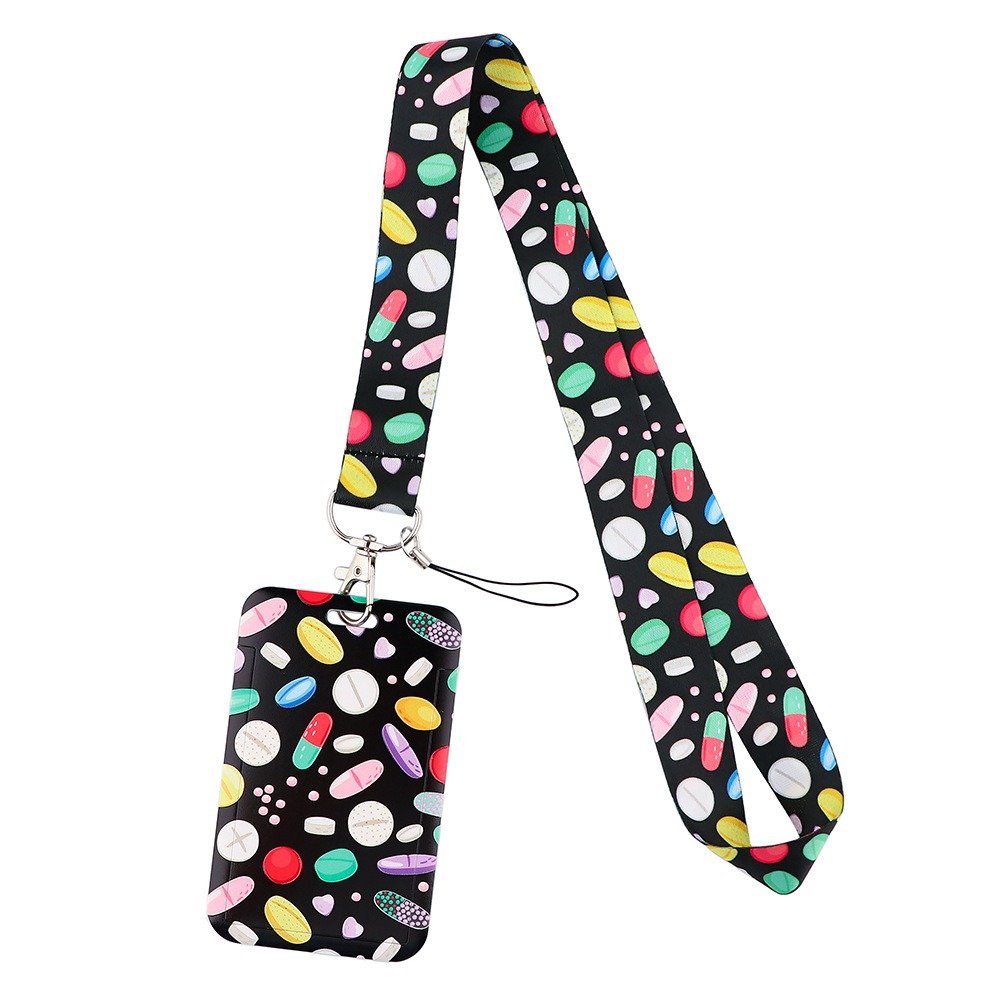 Factory popular selling polyester lanyard accept custom lanyard with id card badge holder teacher lanyard
