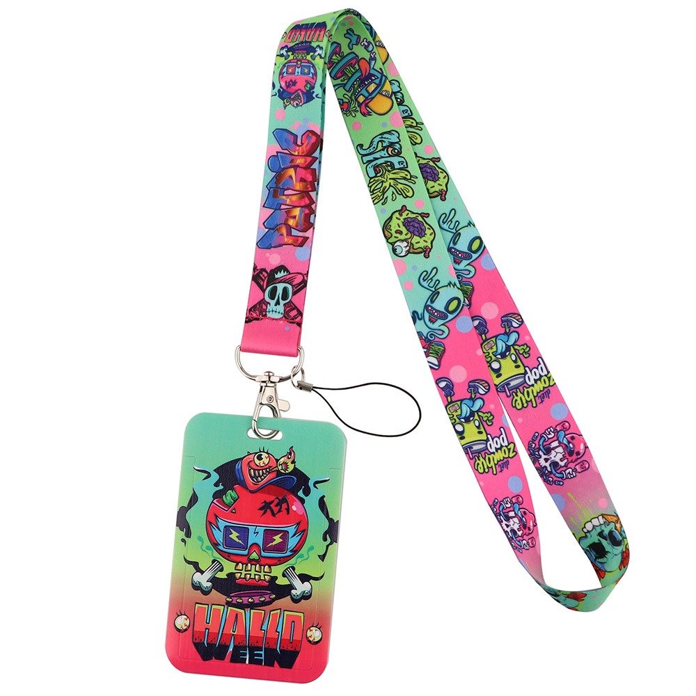 Factory popular selling polyester lanyard accept custom lanyard with id card badge holder teacher lanyard