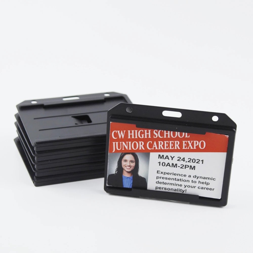 Bestom 2-Sided Open-Face 3.38" x 2.13" (86 x 54mm) Rigid Badge Holder Horizontal Load 1840-3050 Identity Card Holder