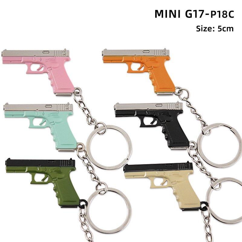 Mini P92 G17 3d Gun Model Keychain 5cm Metal Key Holder For Souvenir