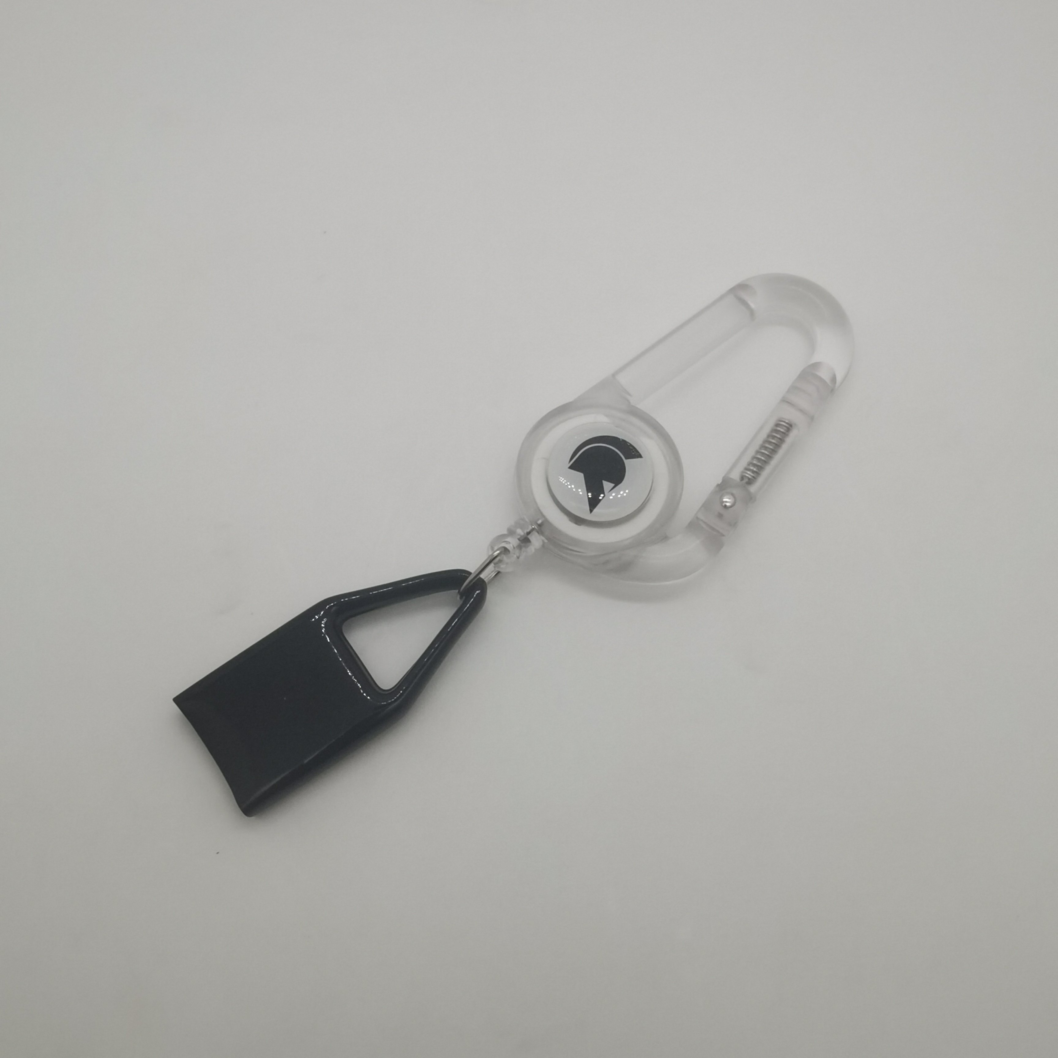 Multipurpose Retractable Keychain with Lighter Cover Carabiner back clip easy pull plastic ABS badge reel buckle