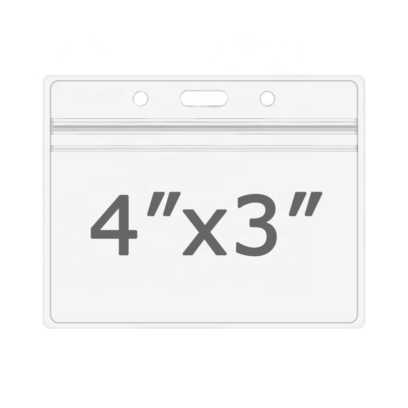 Card Protector 4x3 Inches Waterproof Clear Paper Record ID Badge Card Holder Sleeves