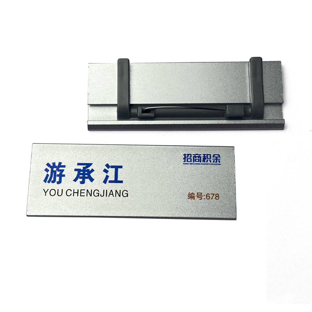 Wholesale cheap price metal logo magnet name tag badge holders for clothing