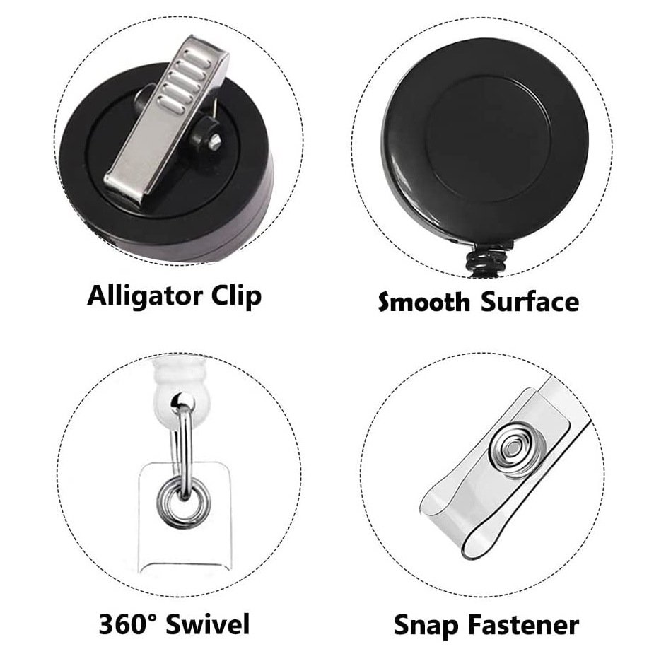 Custom LOGO Plastic round shape ID Card Holder Working Medical Badge Holder Porte Badge Shiny Nurse glitter Badge Reel