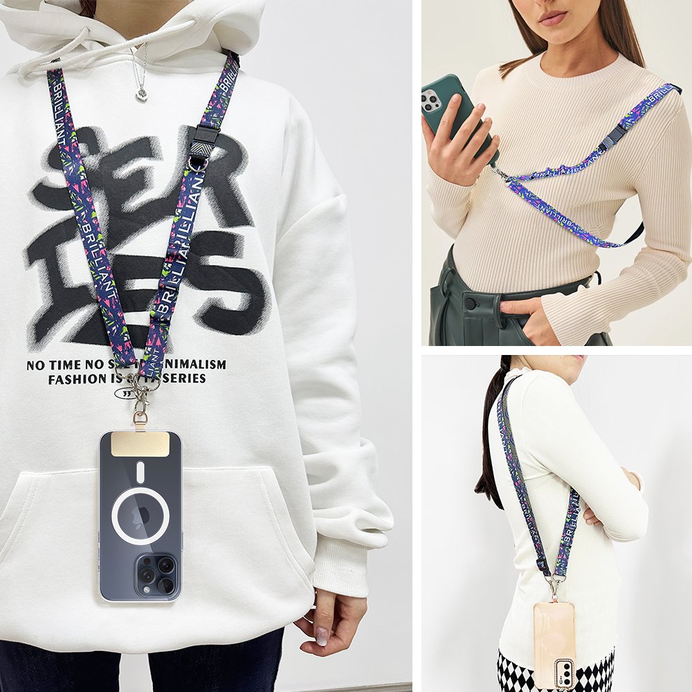 Free Sample Adjustable Multi Functional Custom Printed Sublimation Neck Lanyards Crossbody Nylon Phone Strap