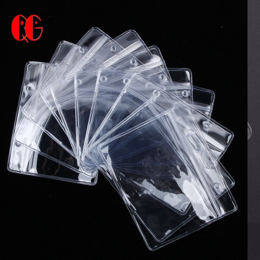 Soft Transparent Plastic Horizontal Style Exhibition Office Badge Name Card Holders School Credit Card ID Card Tag Holder