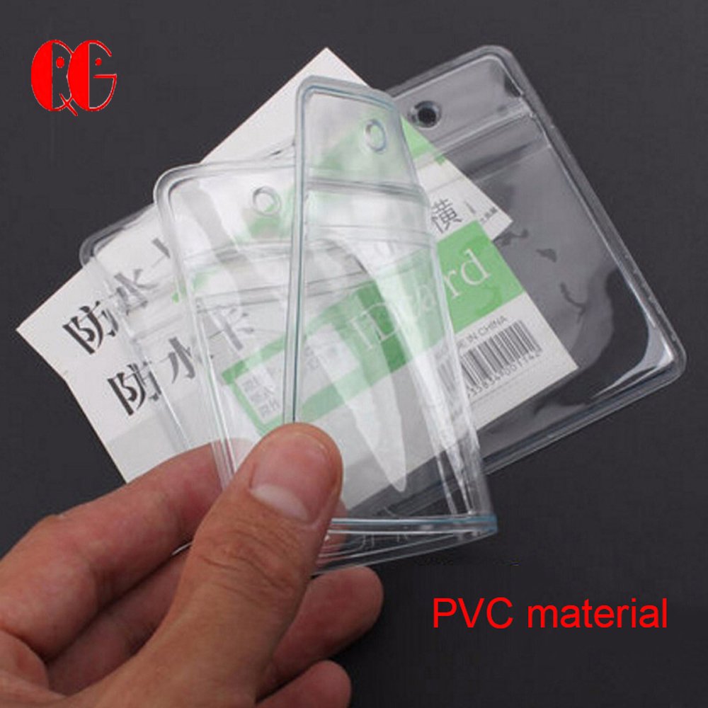 Soft Transparent Plastic Horizontal Style Exhibition Office Badge Name Card Holders School Credit Card ID Card Tag Holder