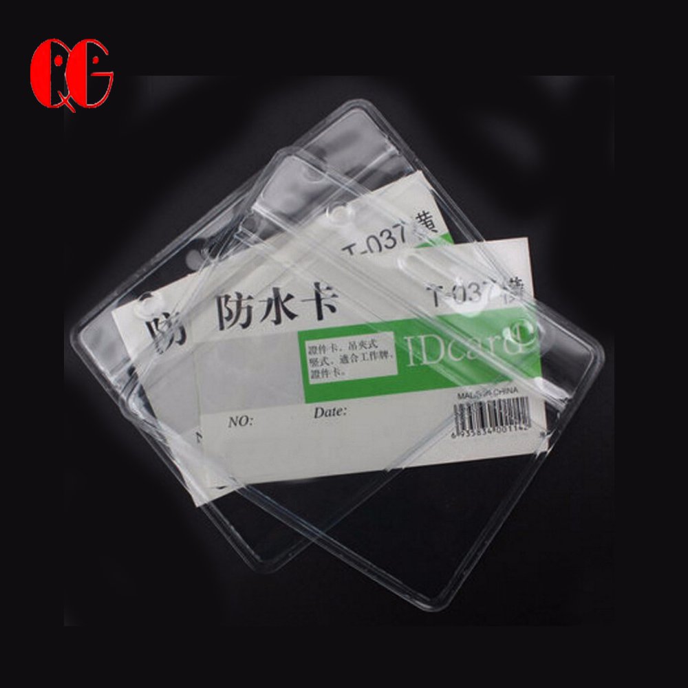 Soft Transparent Plastic Horizontal Style Exhibition Office Badge Name Card Holders School Credit Card ID Card Tag Holder