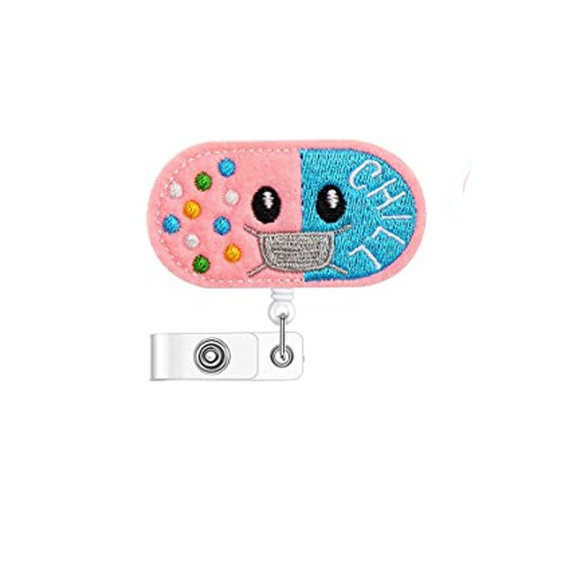 Cute Promotional Gift Nurse Badge Reels Felt Retractable Nursing Name Badge Holder Practical ID Holder Gift for Nurses Students