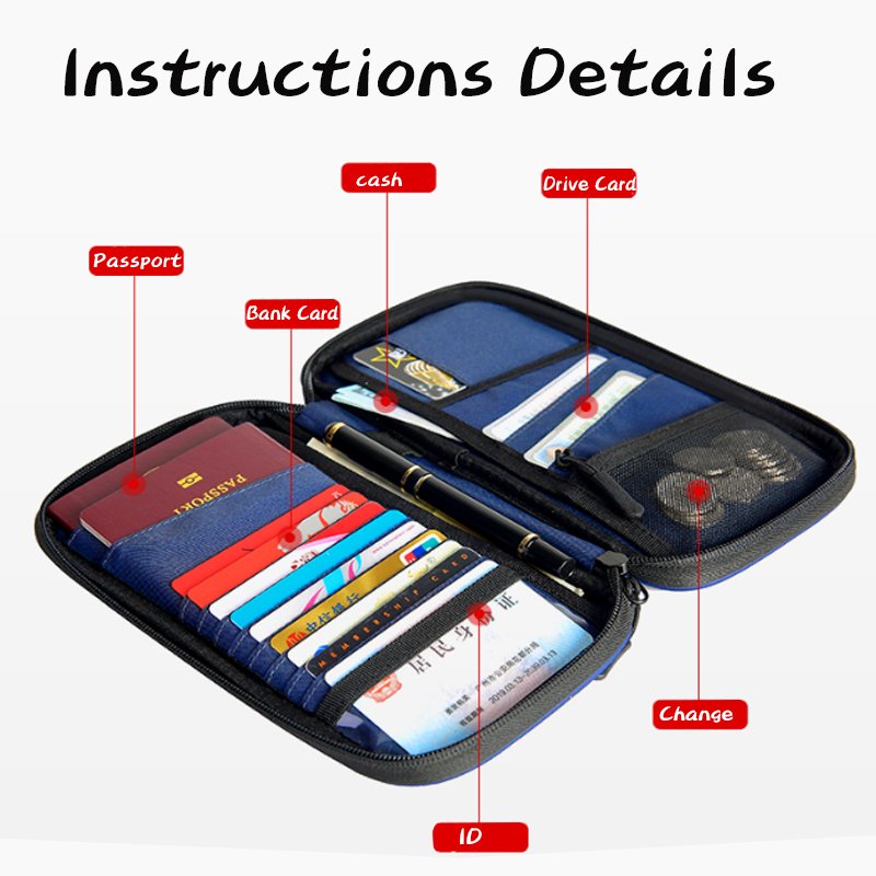 Blue Holder Wallet Id Leather Credit & Note Magnetic Metal Lanyard Badge Rfid Card Holder Phone Keychain Card Holders