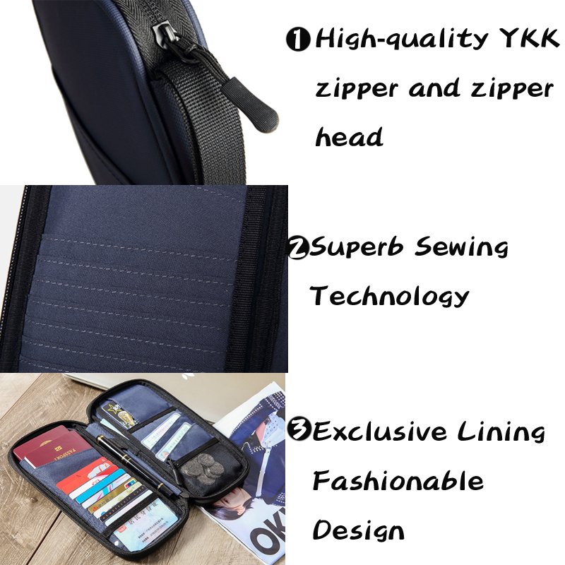 Blue Holder Wallet Id Leather Credit & Note Magnetic Metal Lanyard Badge Rfid Card Holder Phone Keychain Card Holders